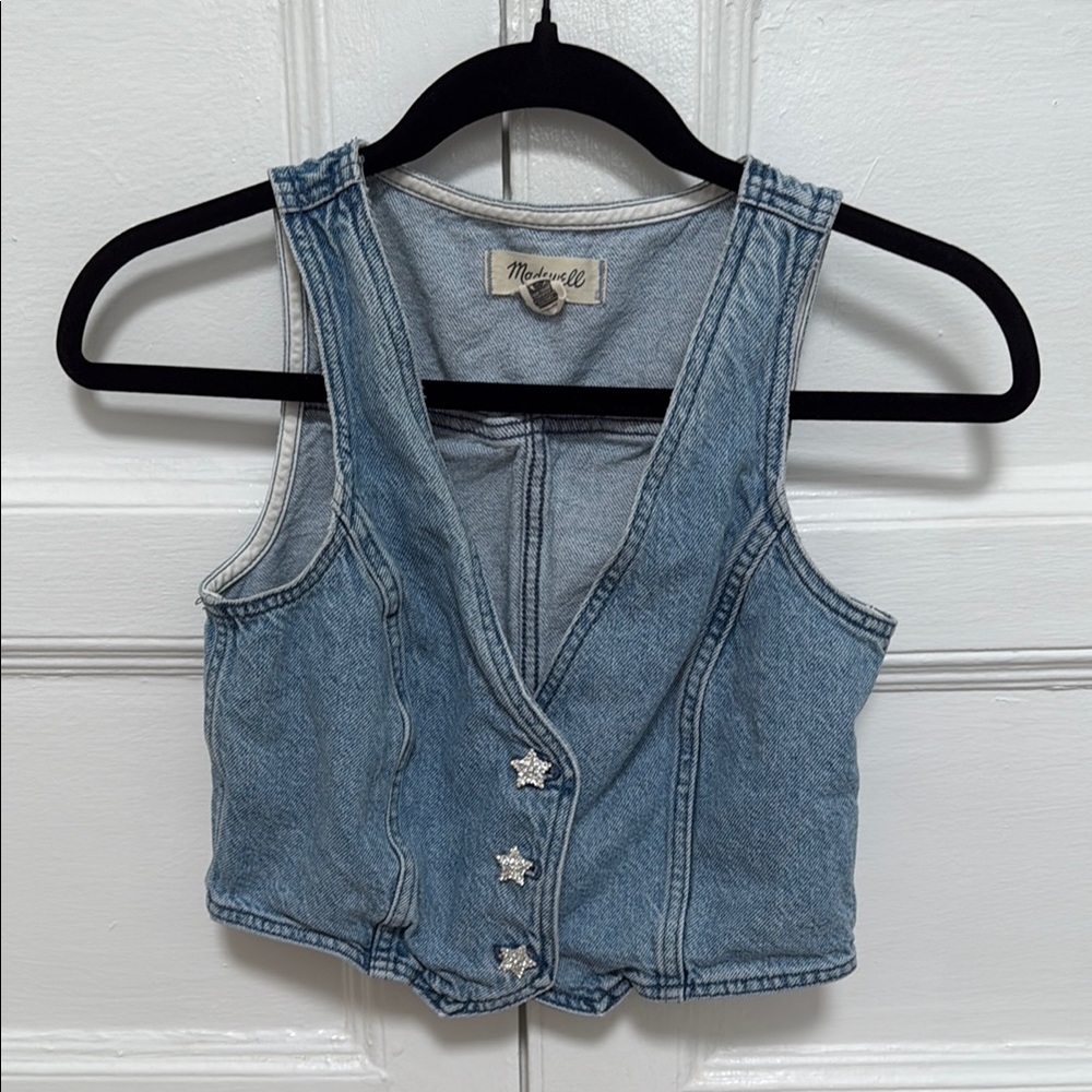 Madewell Blue Denim Vest